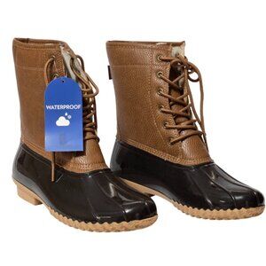 JBU by Jambu Women Maplewood Faux Leather Lace-Up Rain Boots Shoes (Size 10) NWT